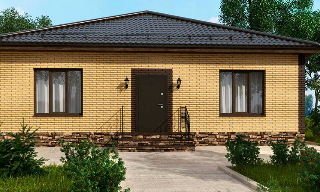 Проекты одноэтажных домов из кирпича | Строй-Гбх - Губаха от 3604 рублей