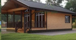 Проект одноэтажного дома из бруса с террасой - Строительство в Губахе от Строй-Гбх от 133861 руб.